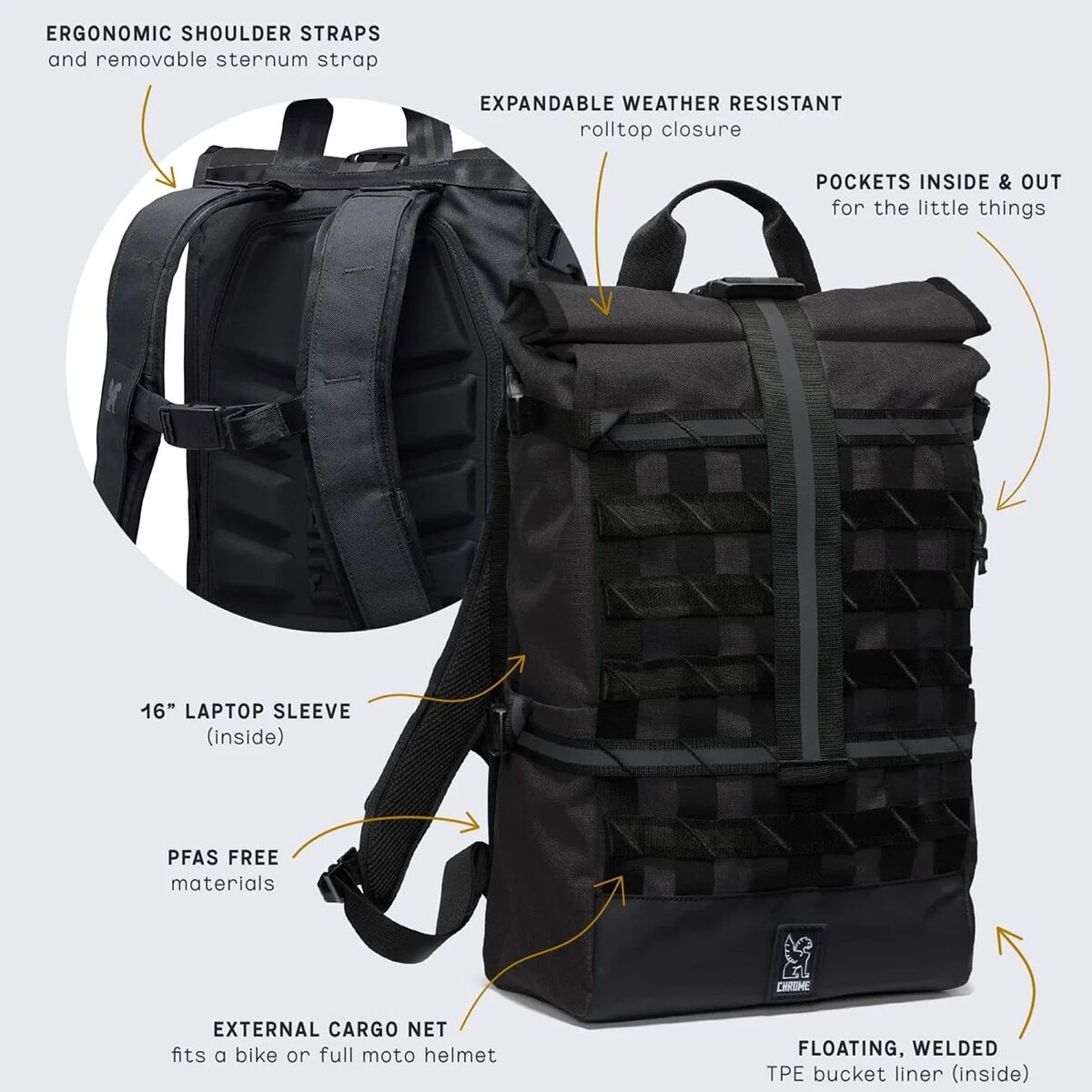 アクセサリー BARRAGE FREIGHT BACKPACK Chrome Barrage Cargo 18L Backpack - Accessories