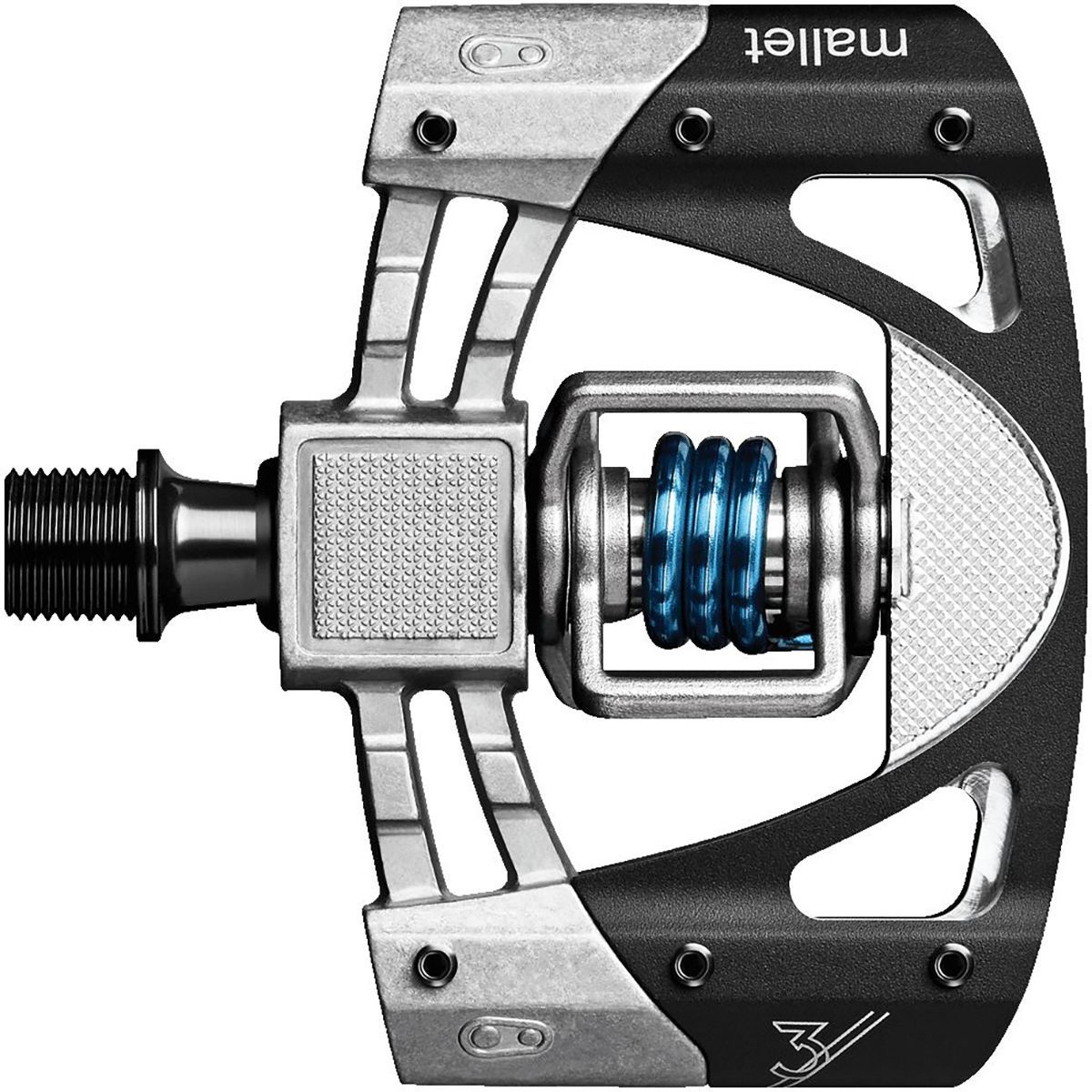 Crank Brothers Crank Brothers Mallet 3 Pedals Raw/Black/Light Blue, One Size