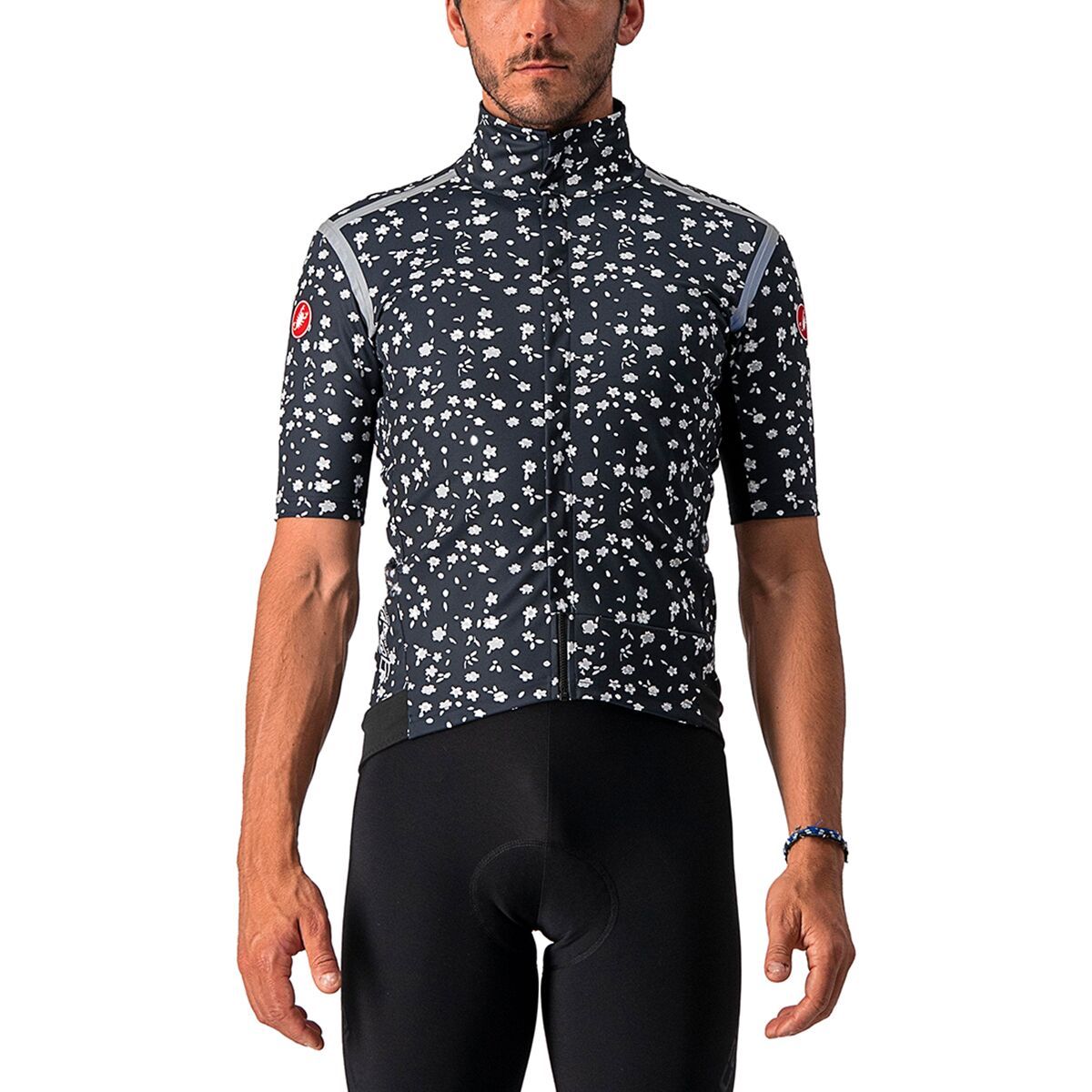 Castelli Castelli Gabba RoS Jersey - Men's Savile Blue/Light Gray/Micro Flowers, L