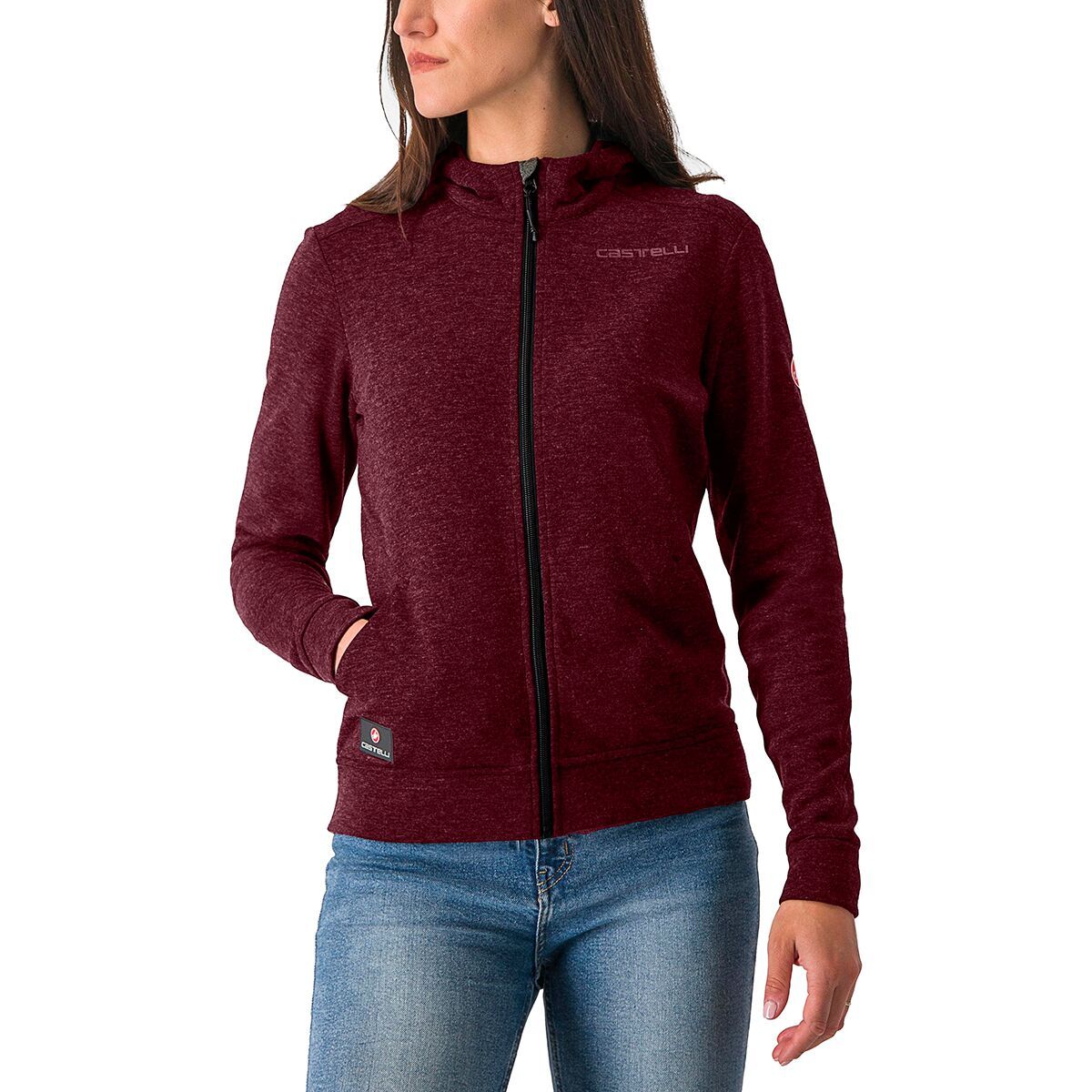 Castelli Milano Full-Zip Fleece Jacket - Women's Deep Bordeaux, L