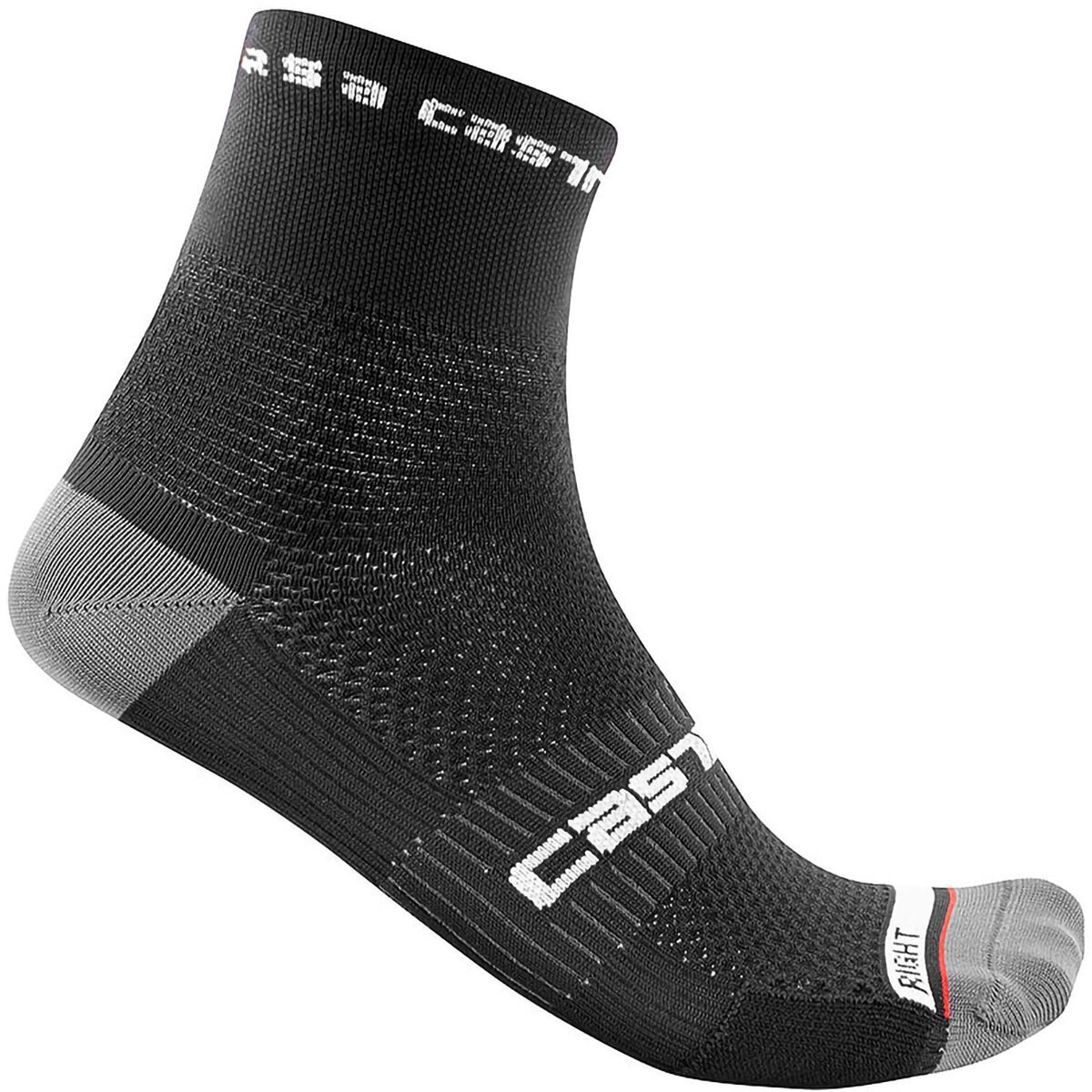 Castelli Castelli Rosso Corsa Pro 9 Limited Edition Sock Black, S/M - Men's