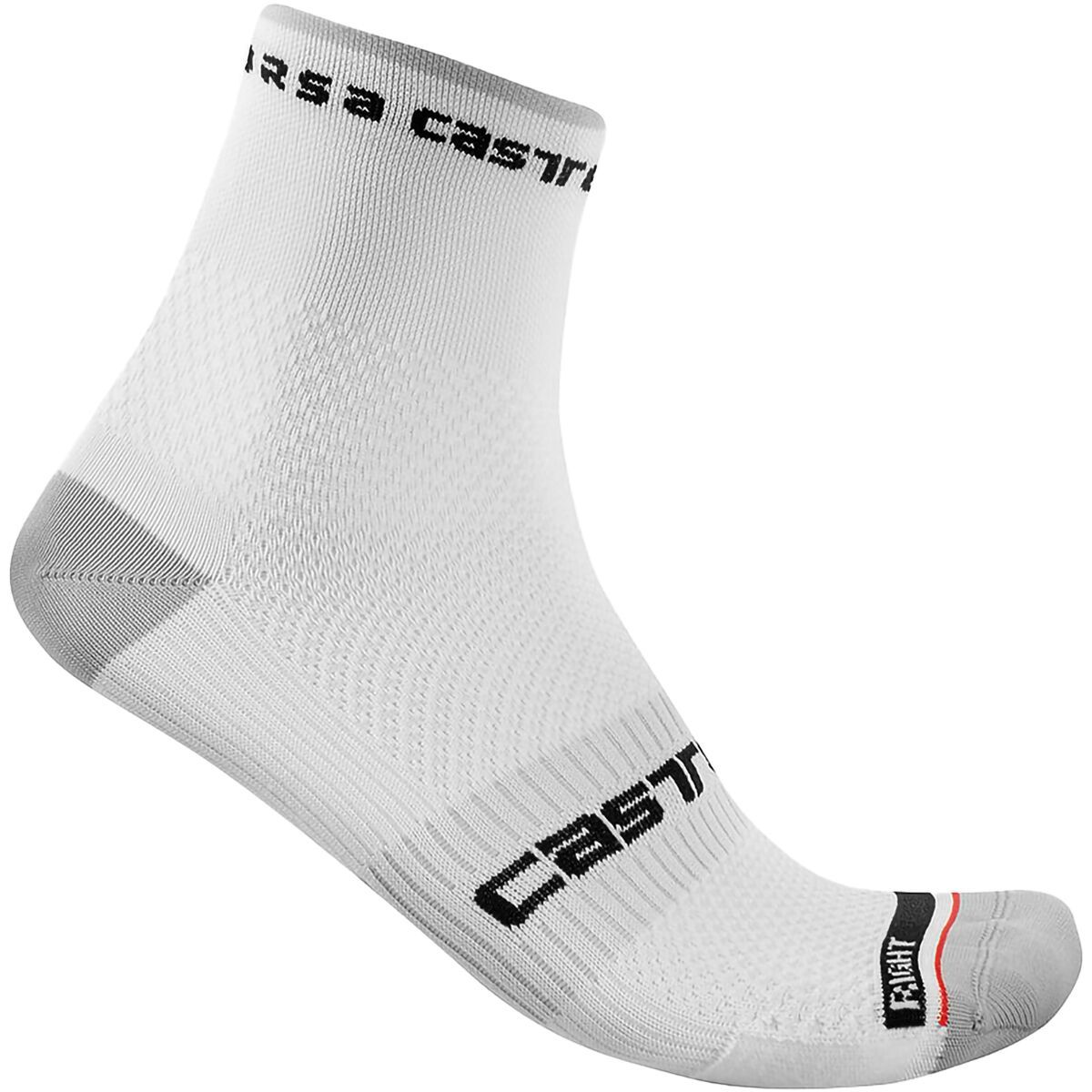 Castelli Castelli Rosso Corsa Pro 9 Limited Edition Sock White, S/M - Men's