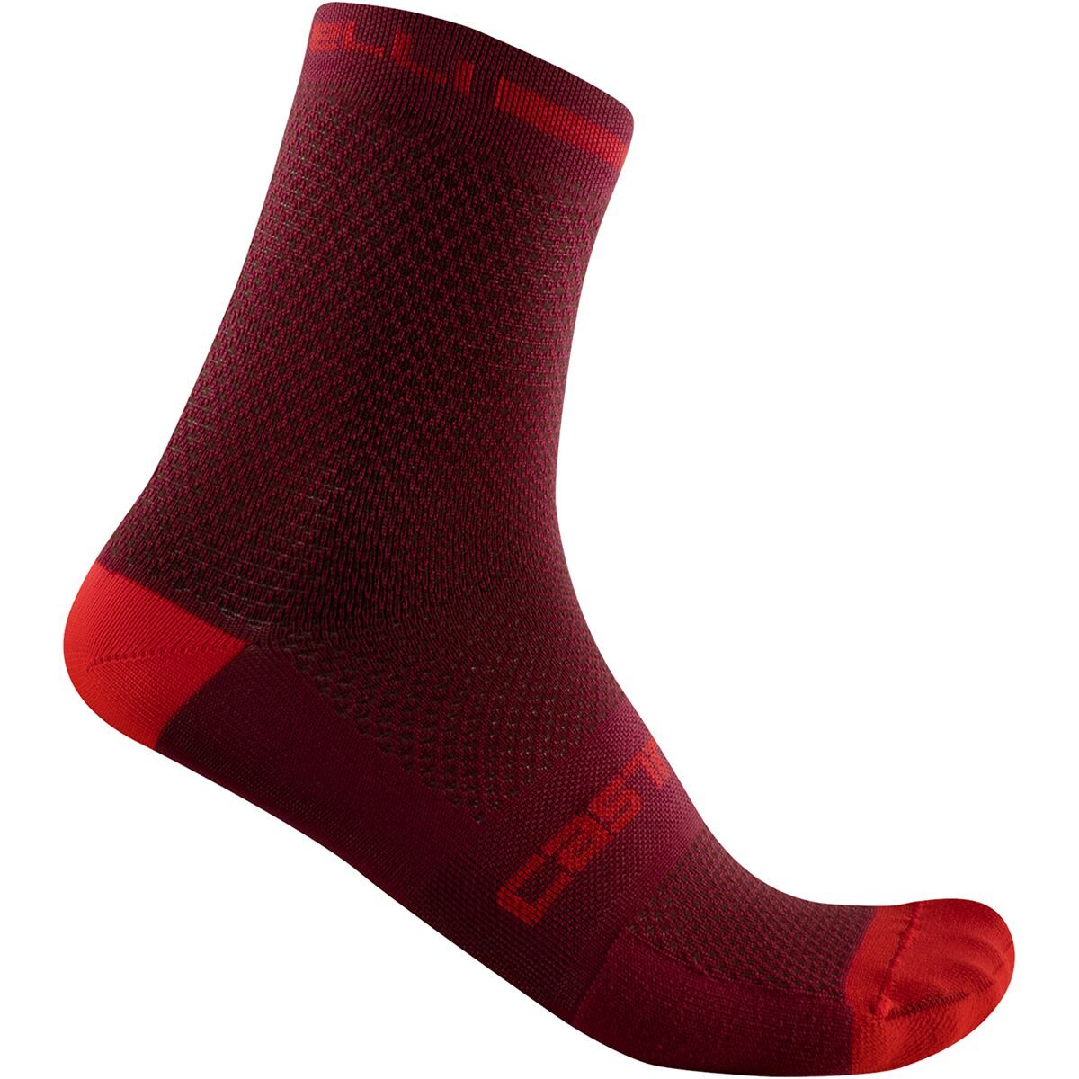 Castelli Superleggera 12 Sock Bordeaux, S/M - Men's