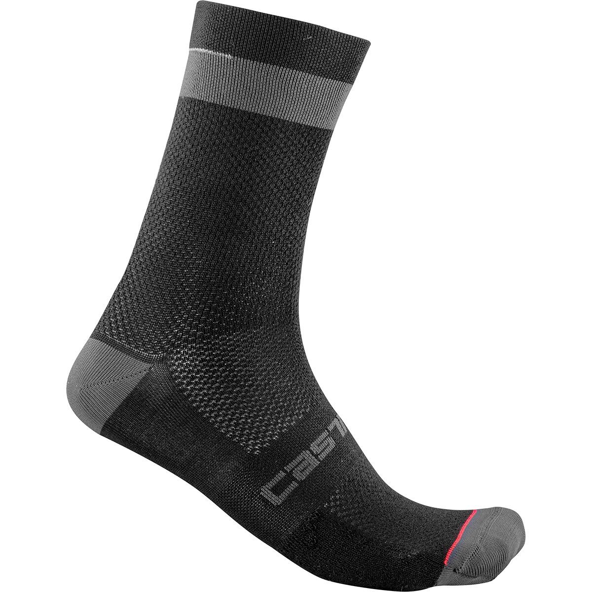 Castelli Alpha 18 Sock Black/Dark Gray, S/M - Men's
