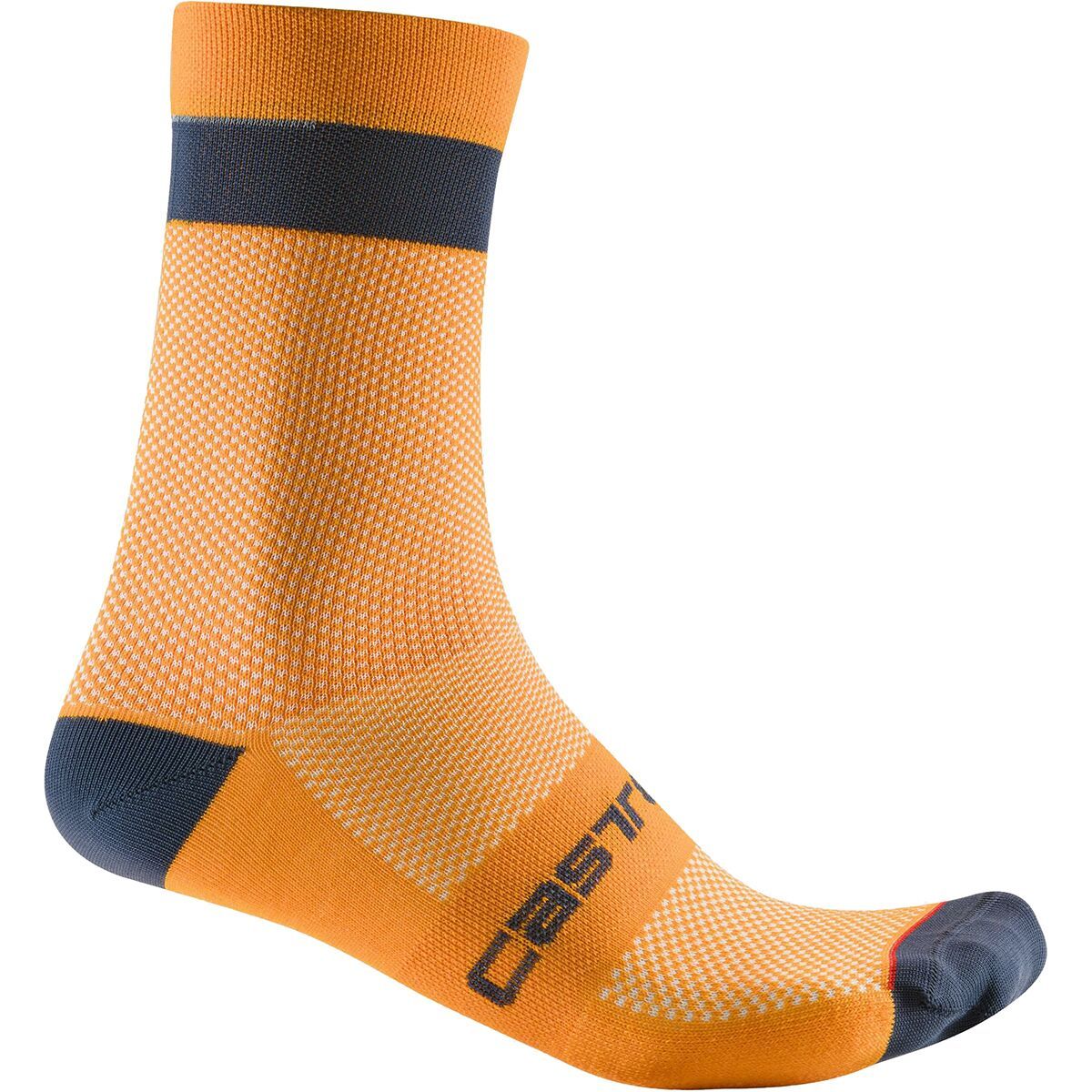 Castelli Castelli Alpha 18 Sock Vivid Orange/Dark Gray, S/M - Men's