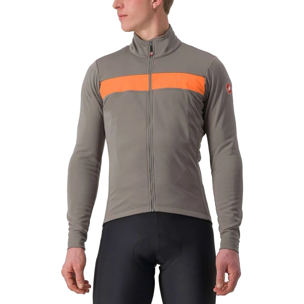 Castelli Raddoppia 3 Jacket - Men's Nickel Gray/Red Orange, M
