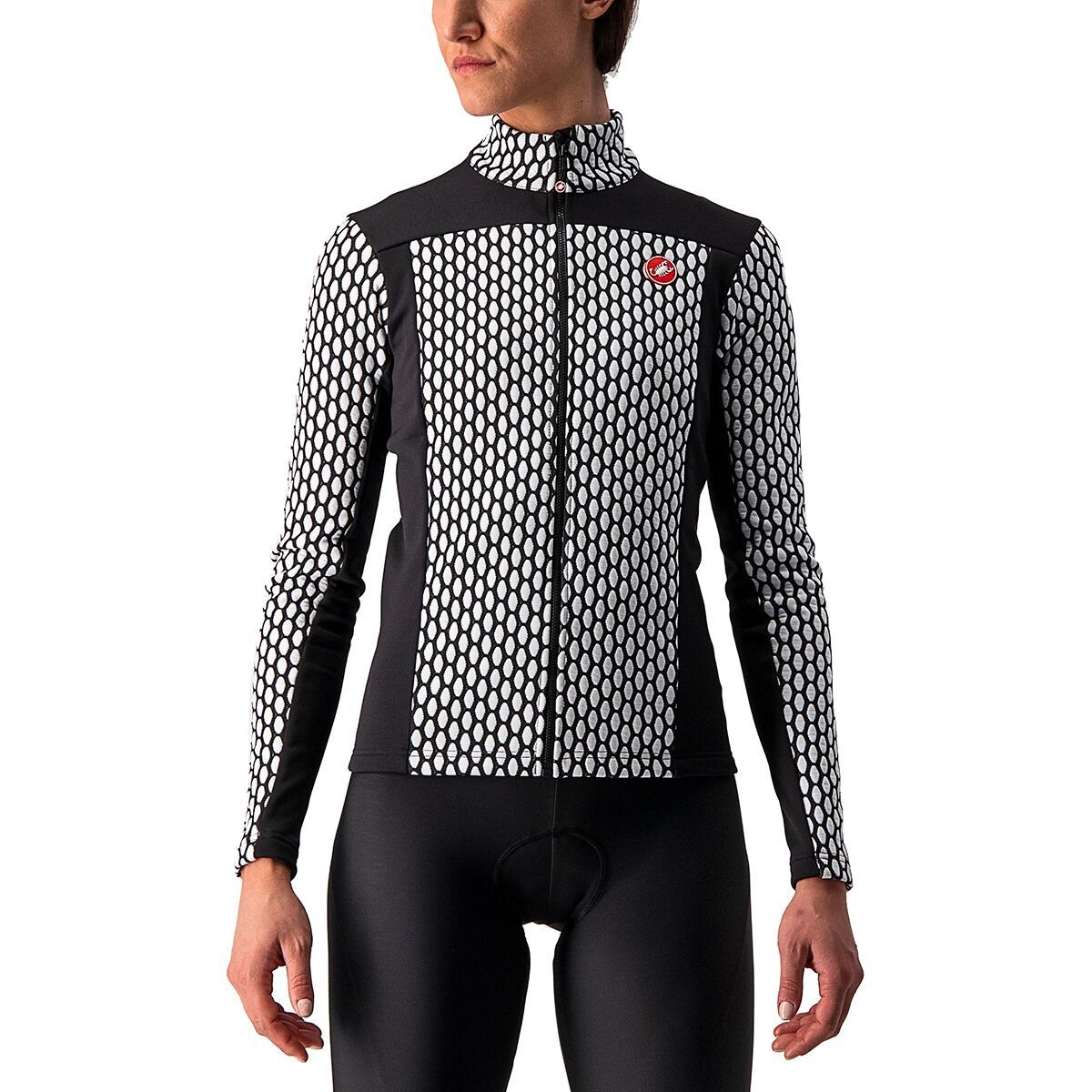Castelli Sfida 2 Long-Sleeve Full-Zip Jersey - Women's Black/White, S