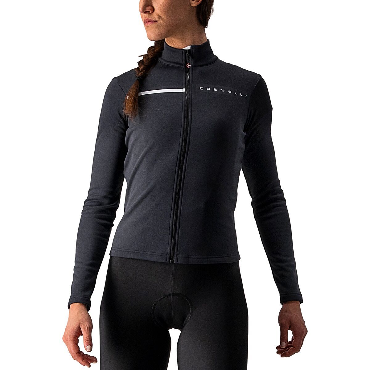 Castelli Castelli Sinergia 2 Full-Zip Long-Sleeve Jersey - Women's Light Black/White, L