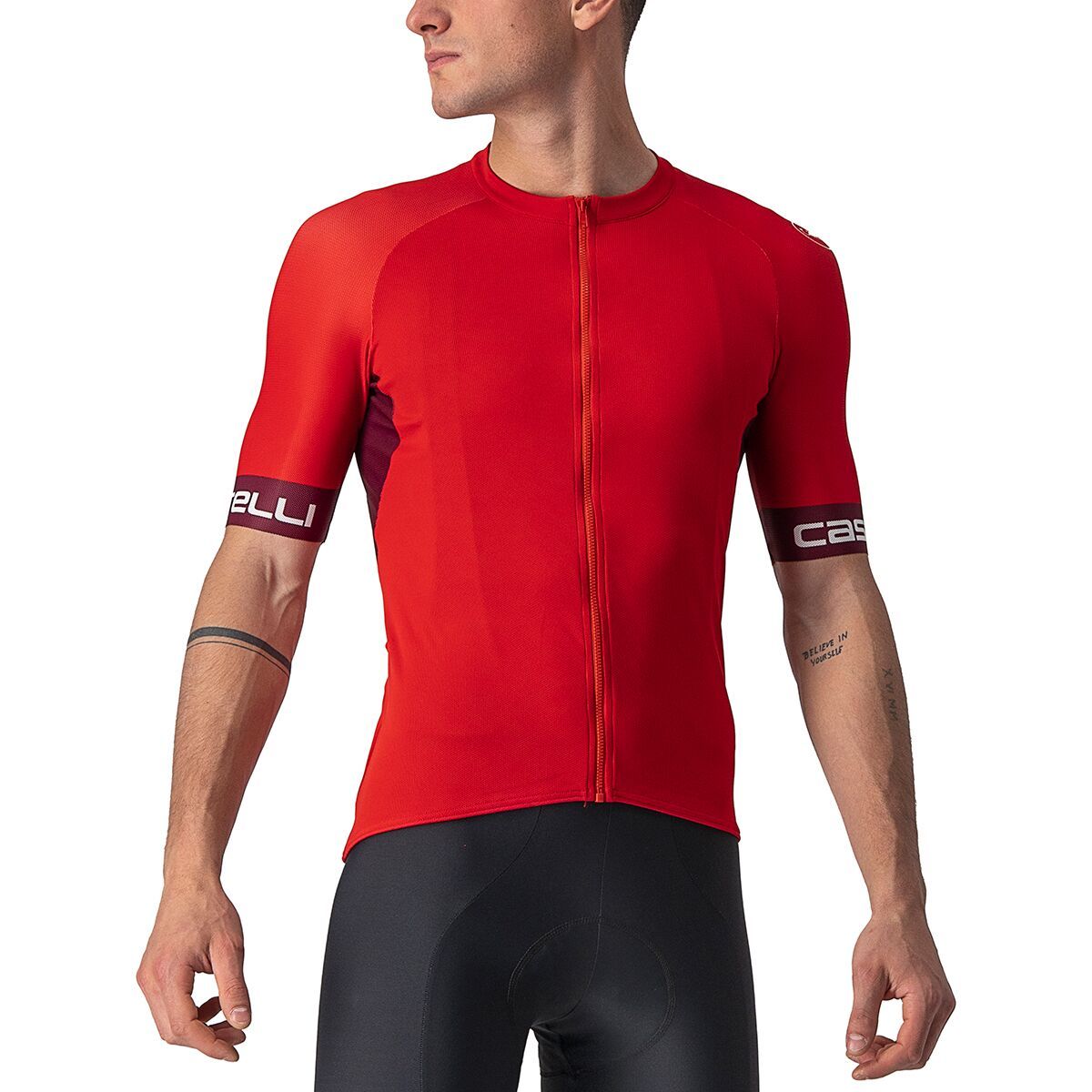 Castelli Entrata VI Jersey - Men's Red/Bordeaux/Ivory, M