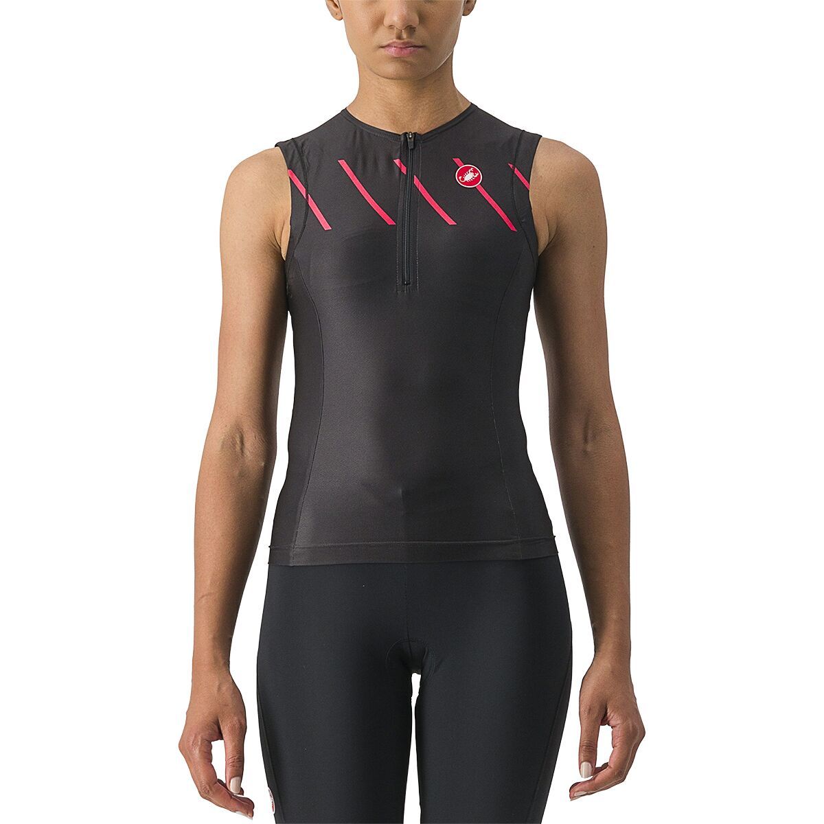 Castelli Castelli Free 2 Tri Singlet - Women's Black/Hibiscus, S