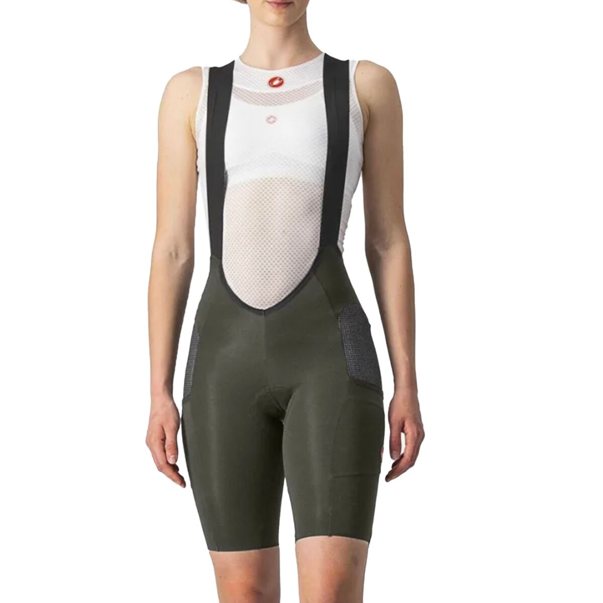 Castelli Free Unlimited Bib Short - Women's Deep Green, M