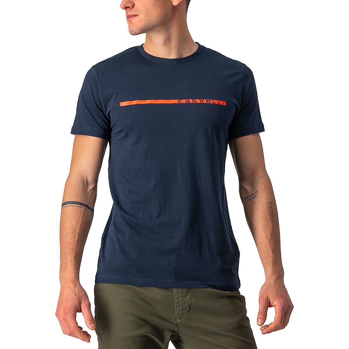 Castelli Ventaglio T-Shirt - Men's Savile Blue/Red, XL