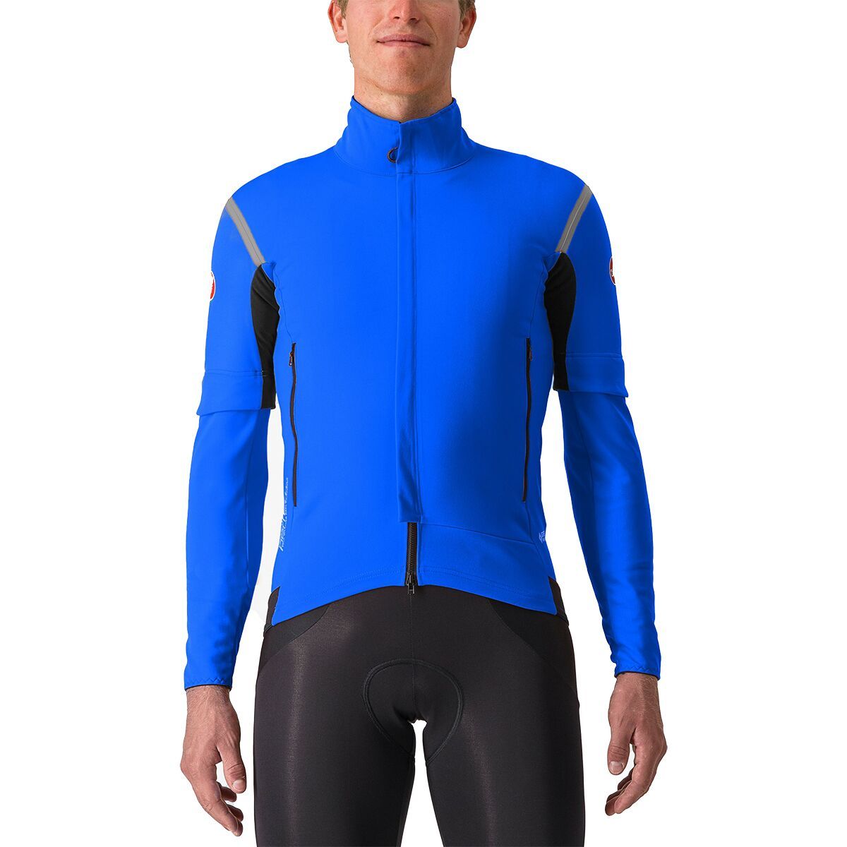 Castelli Castelli Perfetto RoS Convertible Jacket - Men's Azzurro Italia/Silver Reflex, 3XL