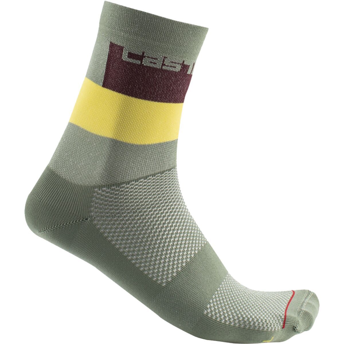 Castelli Blocco 15 Sock Avocado Green, S/M - Men's