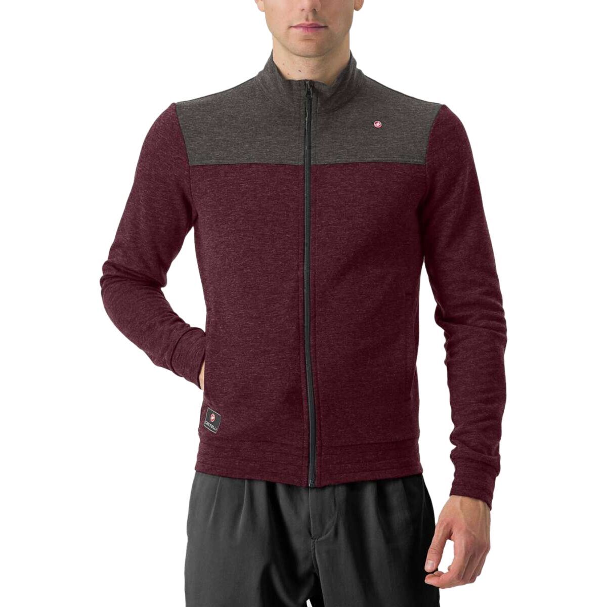 Castelli Castelli Vigorelli Track Jacket - Men's Deep Bordeaux/Nickel Gray, M
