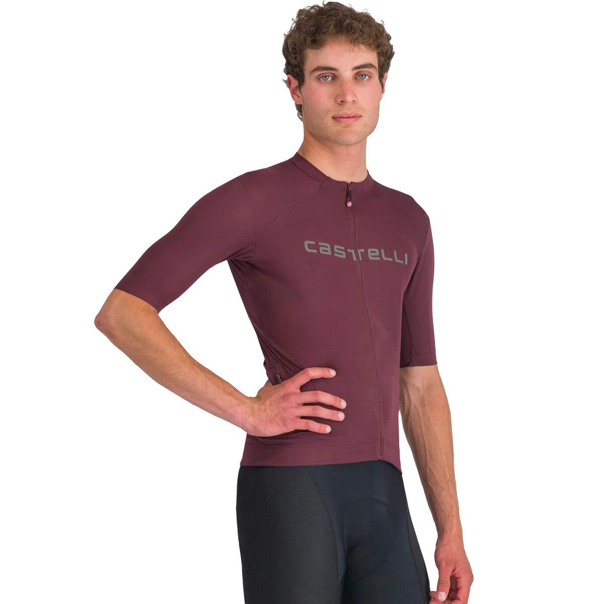 Castelli Prologo Lite Jersey - Men's Deep Bordeaux/Silver Gray, XXL