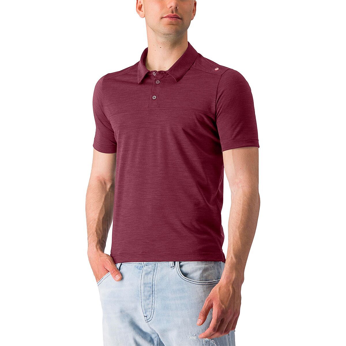 Castelli Castelli Merino Polo - Men's Bordeaux, XXL