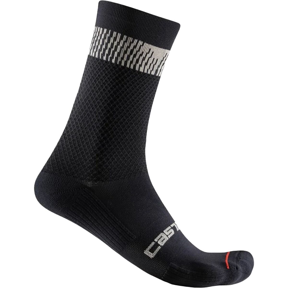 Castelli Unlimited 18 Sock - Men's Black/Silver Moon, S/M