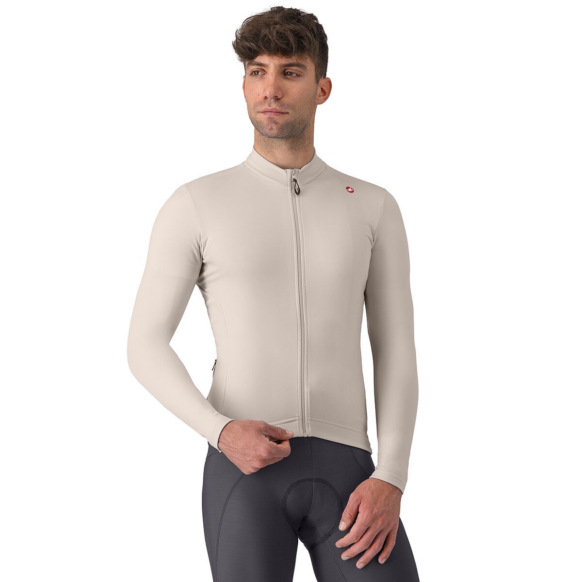 Castelli Espresso Thermal Jersey - Men's Clay/Dark Gray, XL