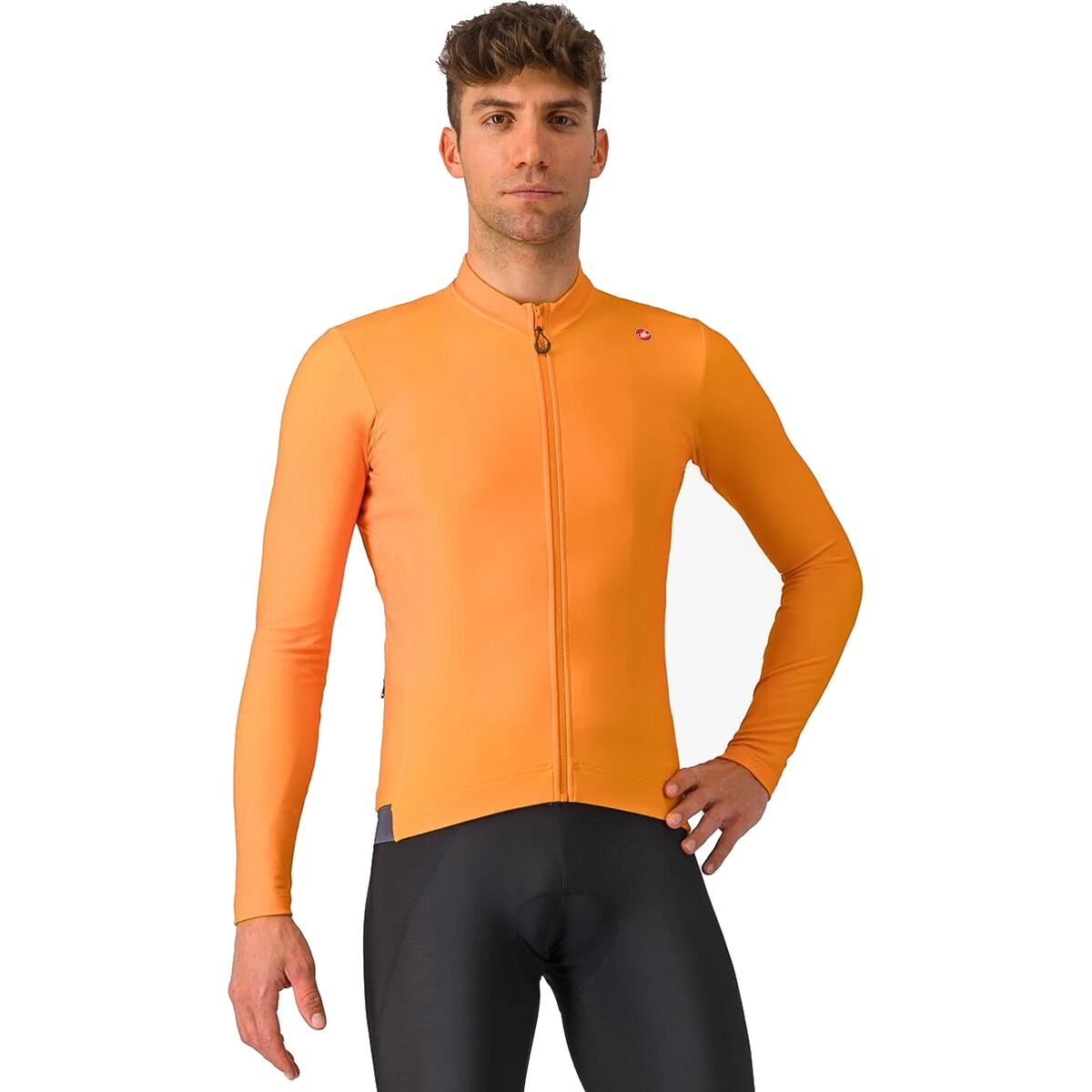 Castelli Espresso Thermal Jersey - Men's Vivid Orange/Dark Gray, M