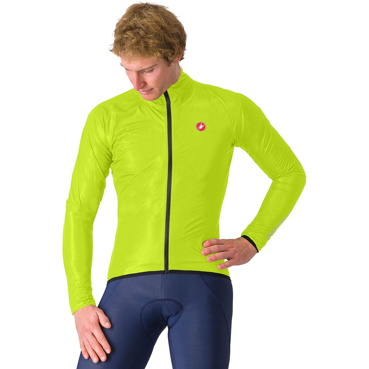 Castelli Squall Shell Jacket - Men's Electric Lime/Black, XXL
