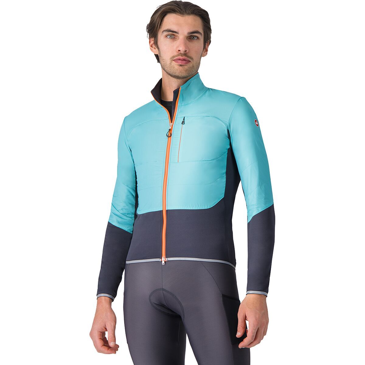 Castelli Castelli Unlimited Jacket - Men's Pool Blue/Dark Gray, L