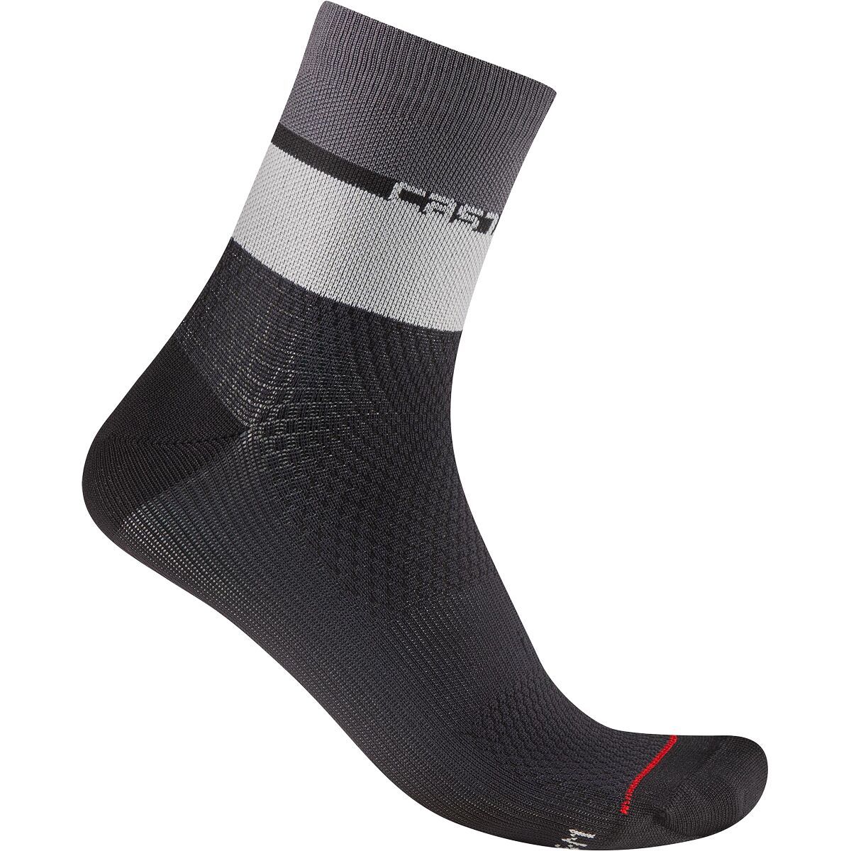Castelli Elegante 12 Sock - Women's Black/Silver Gray/Dark Gray, S/M