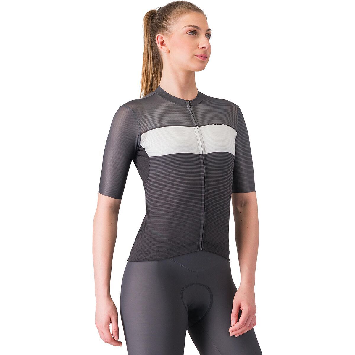 Castelli Castelli Elegante Short-Sleeve Jersey - Women's Black/Silver Gray/Dark Gray, M