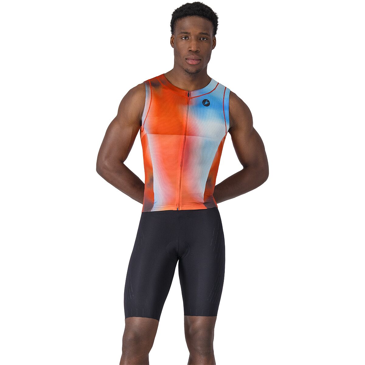 Castelli Castelli Free Sanremo 3 Sleeveless Tri Suit - Men's Paprika/Winter Sky-Black, S