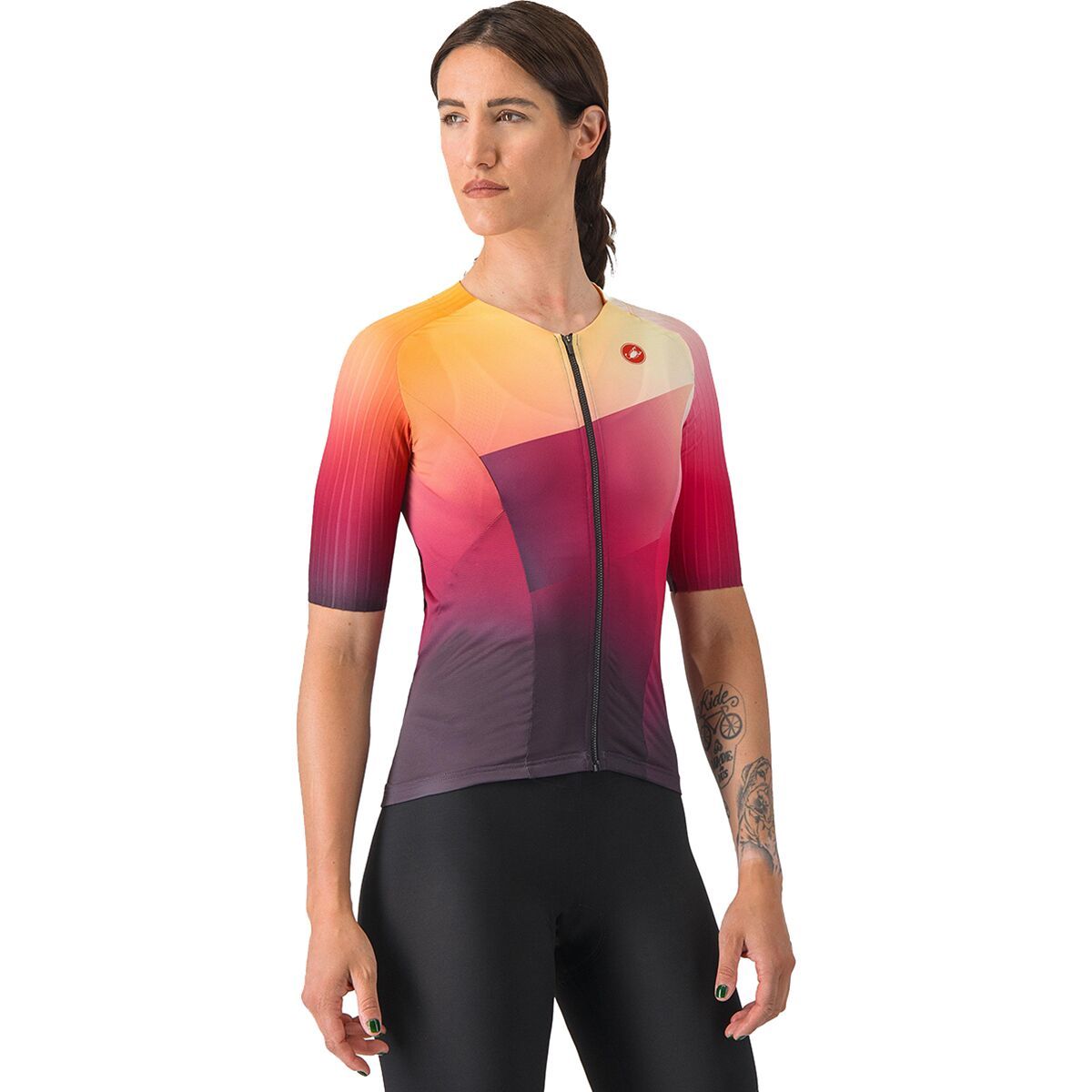 Castelli Free Speed 3 Race Tri Top - Women's Dark Night Shade/Vivid Orange, L