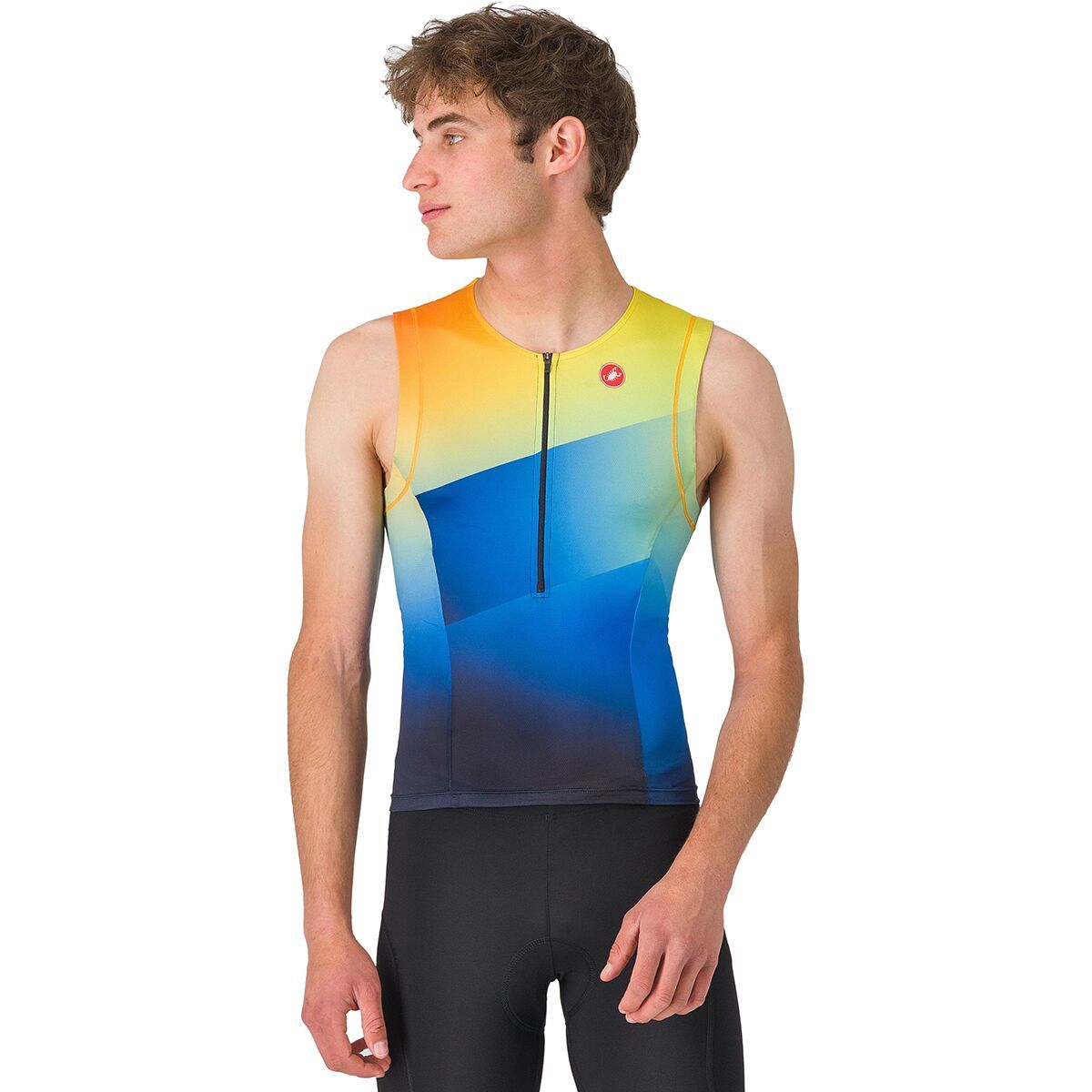 Castelli Castelli Free Speed 3 Tri Top - Men's Belgian Blue/Multicolor Vivid Orange, S