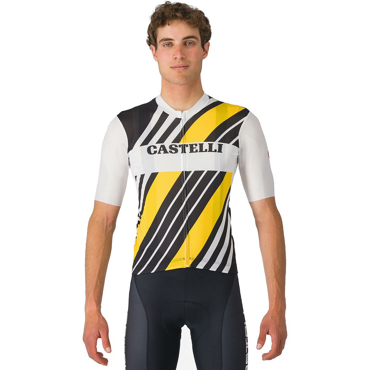 Castelli Castelli Heritage Short-Sleeve Jersey - Men's Black/White/Yellow, L