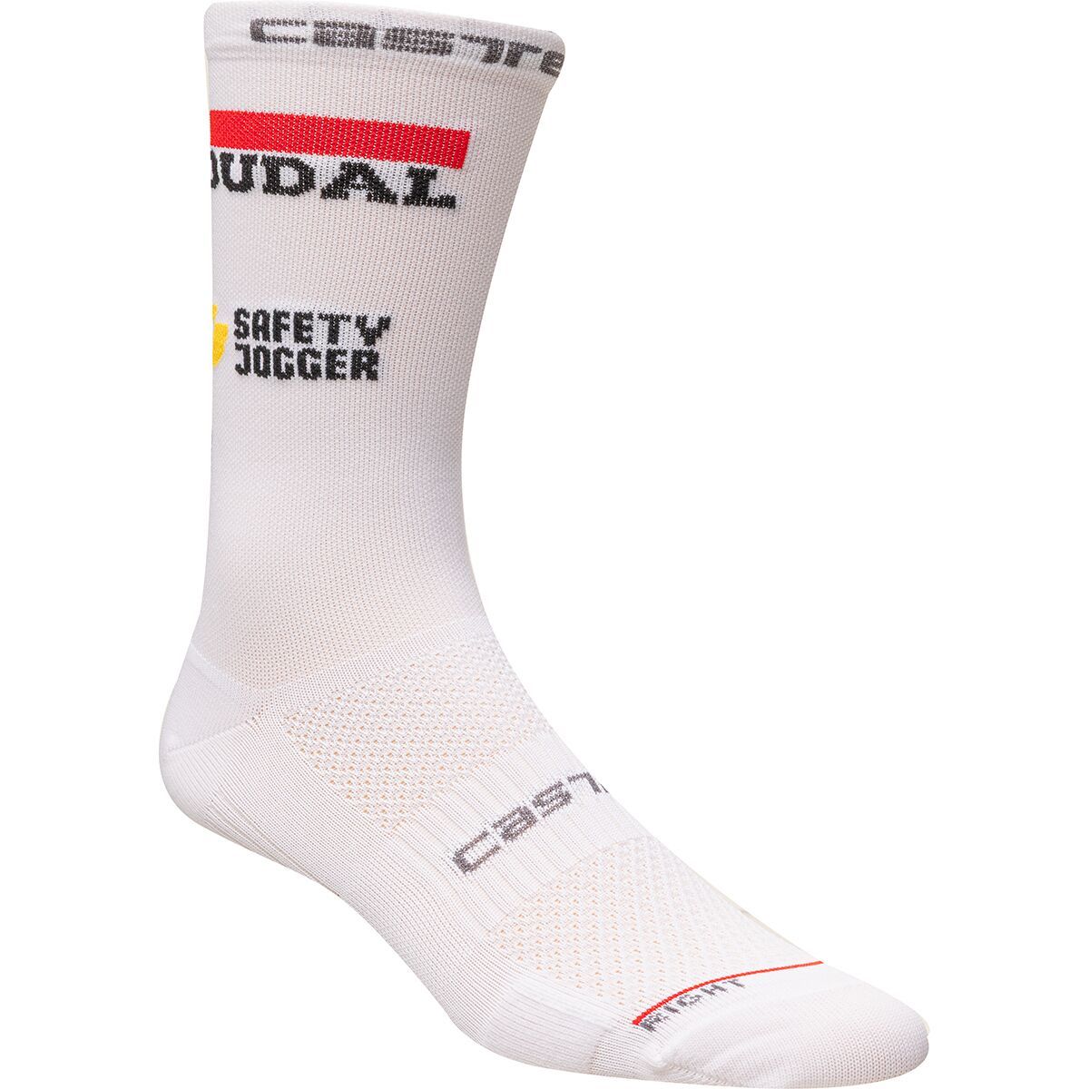 Castelli Soudal/Quick-Step Rosso Corsa Pro 18 Sock - Men's White, S/M