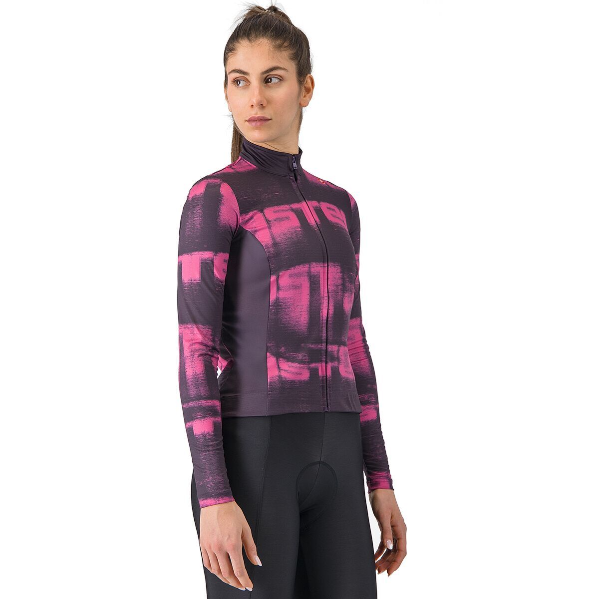 Castelli Castelli Blur Thermal Jersey - Women's Dark Night Shade/Violet Pink, L