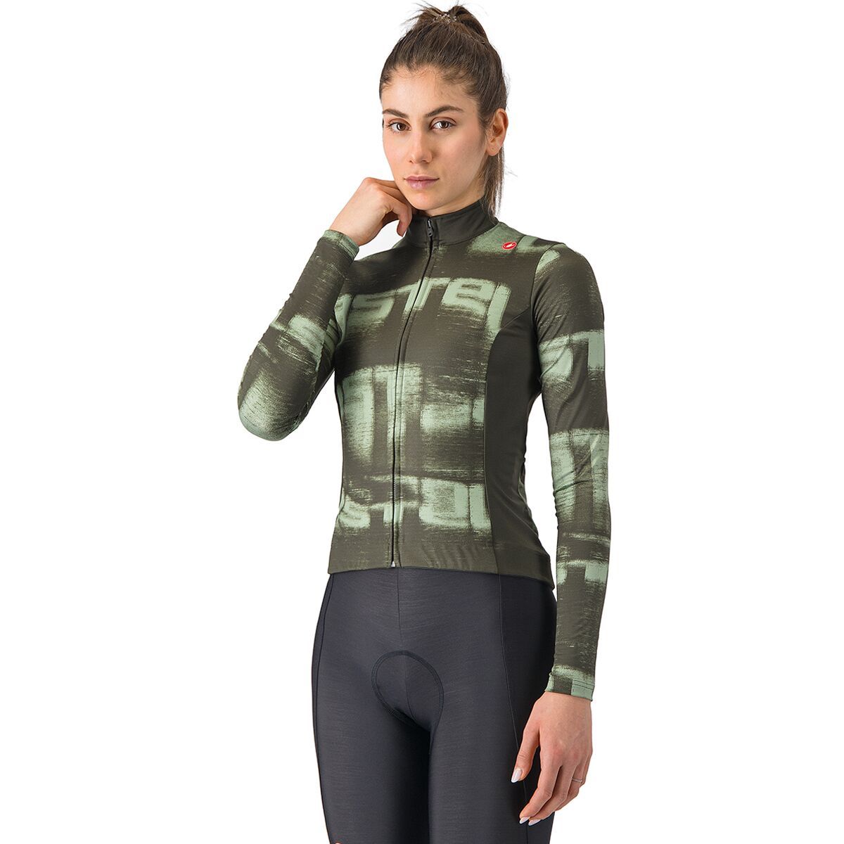 Castelli Castelli Blur Thermal Jersey - Women's Deep Green/Green Pepper, XL