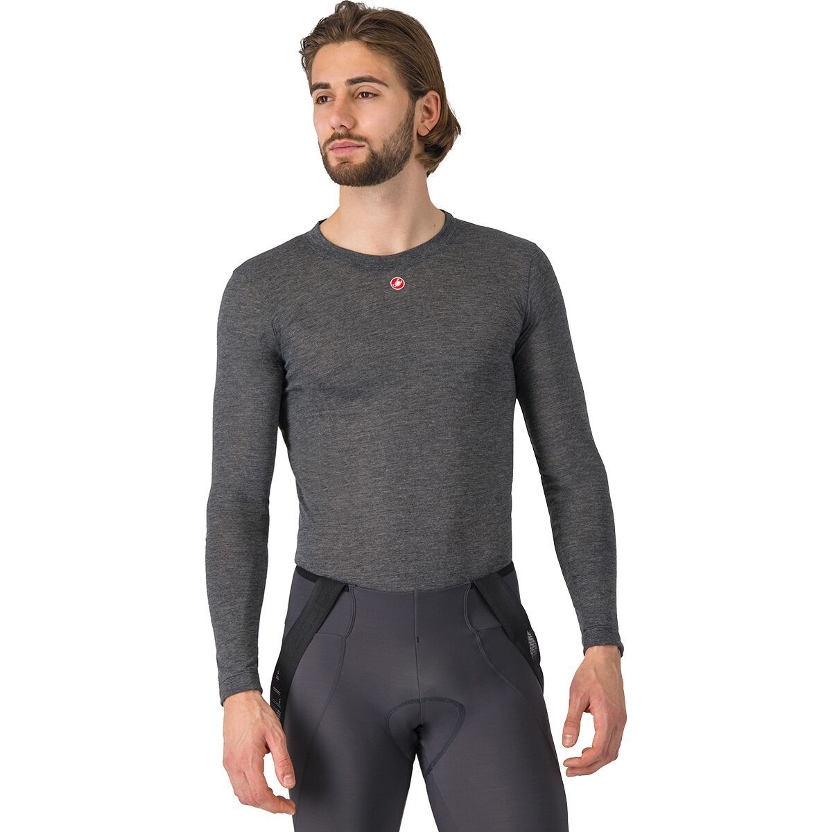 Castelli Medio Base Layer Long-Sleeve Top - Men's Melange Gray, XL