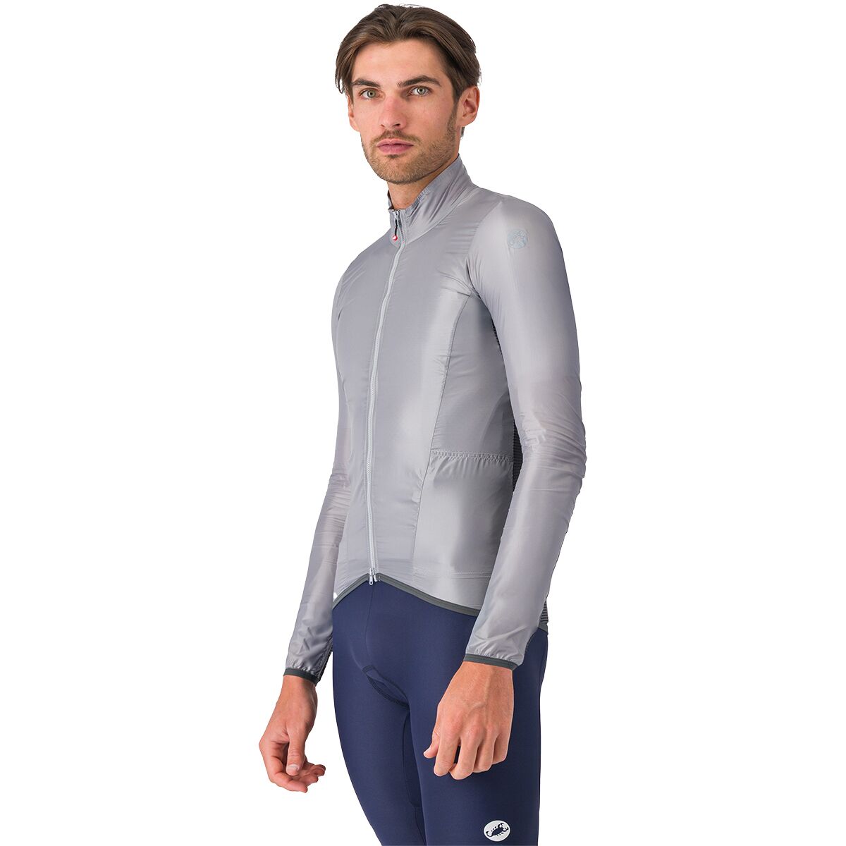 Castelli Aria Shell 2 Jacket - Men's Silver Gray/Dark Gray, L
