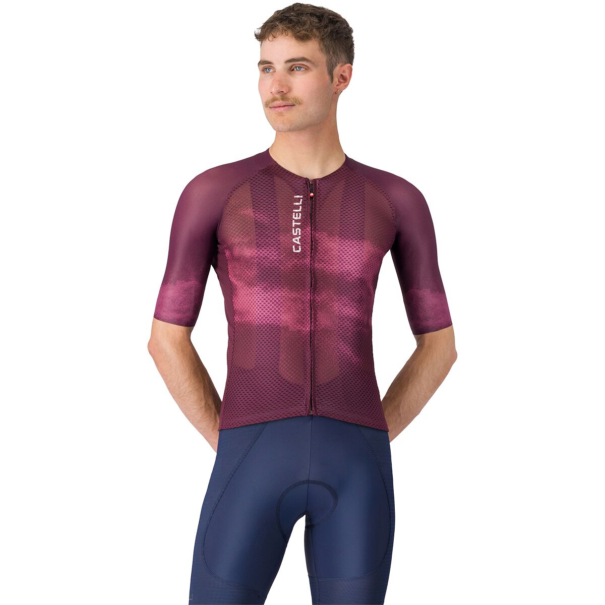 Castelli Climber's A/C Short-Sleeve Jersey - Men's Deep Bordeaux/White, 3XL