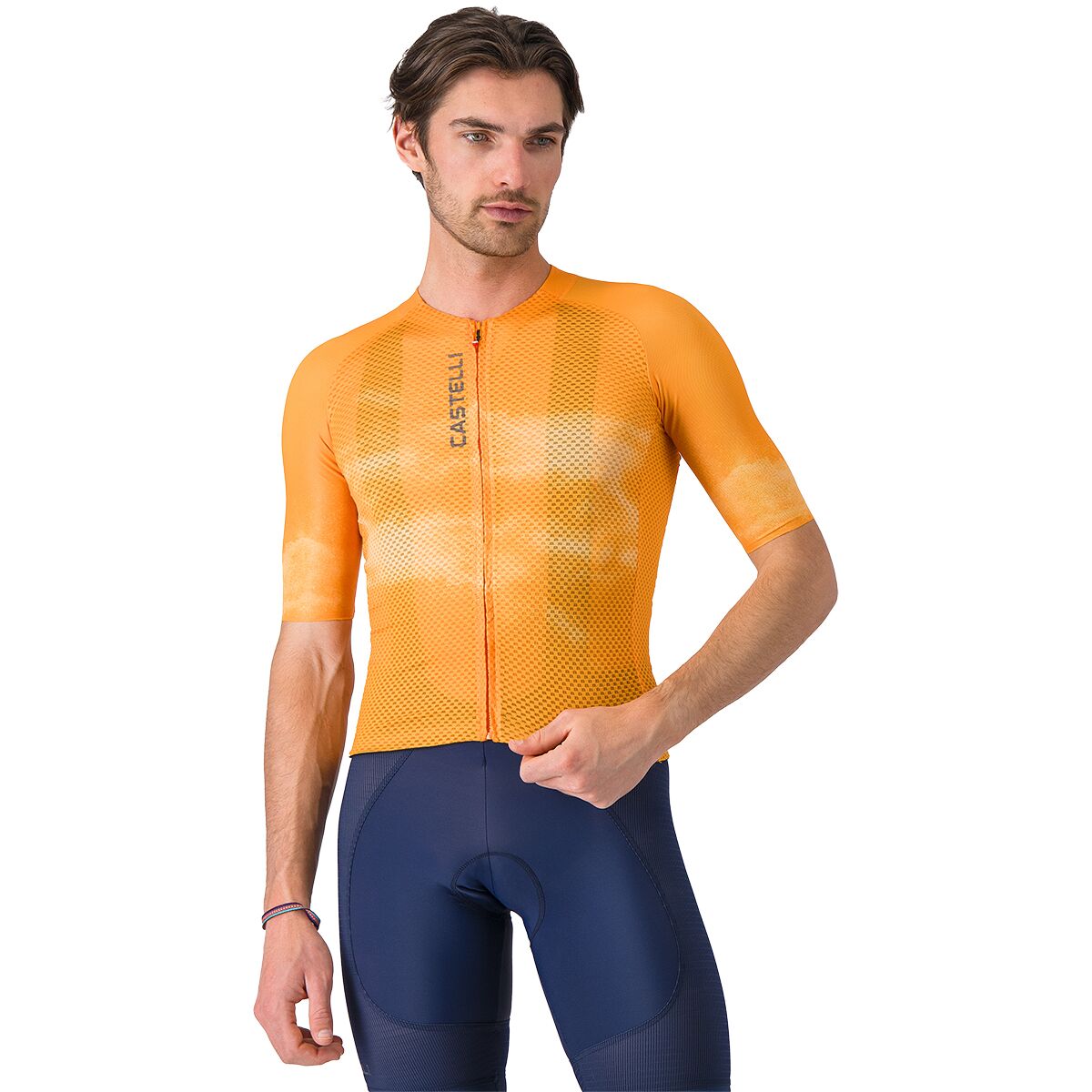 Castelli Castelli Climber's A/C Short-Sleeve Jersey - Men's Vivid Orange/Smoky Gray, L