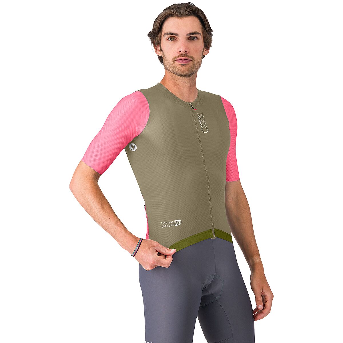 Castelli Castelli Corretto Jersey - Men's Elmwood/Rosa Giro-White, L
