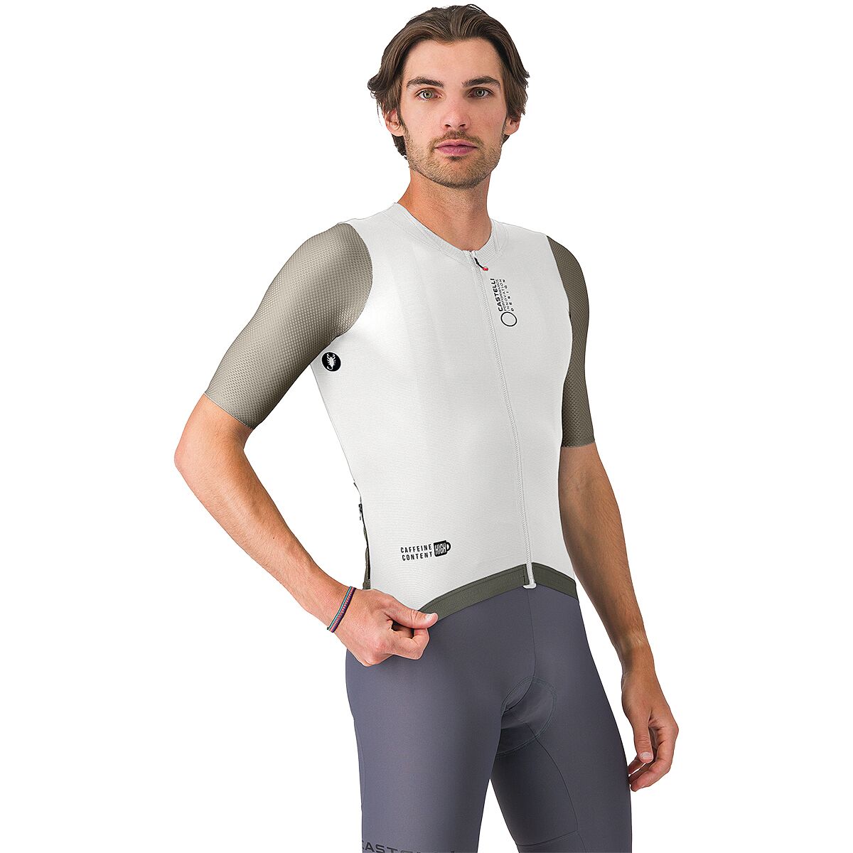 Castelli Castelli Corretto Jersey - Men's Ivory/Clay-Black, M