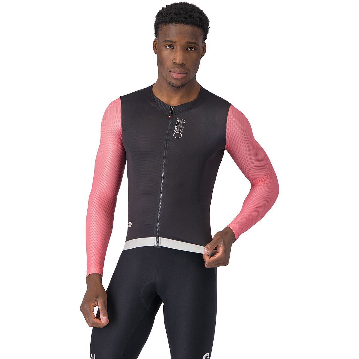 Castelli Castelli Corretto Long-Sleeve Jersey - Men's Black/Rosa Giro-Silver Moon, M