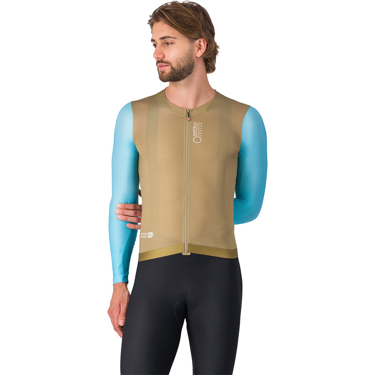 Castelli Castelli Corretto Long-Sleeve Jersey - Men's Elmwood/Neon Cobalt-White, L