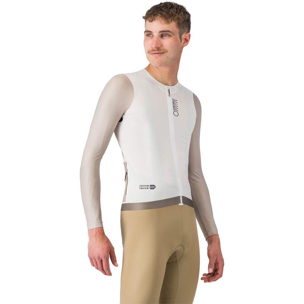 Castelli Castelli Corretto Long-Sleeve Jersey - Men's Ivory/Clay-Black, L