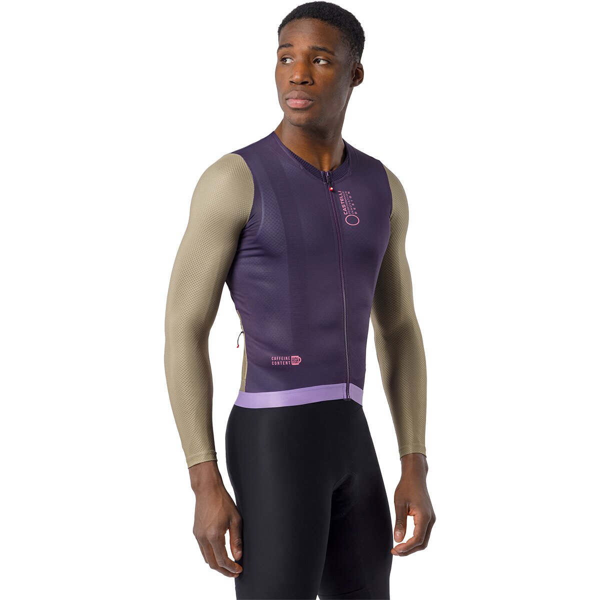 Castelli Corretto Long-Sleeve Jersey - Men's Night Shade/Elmwood-Rosa Giro, M