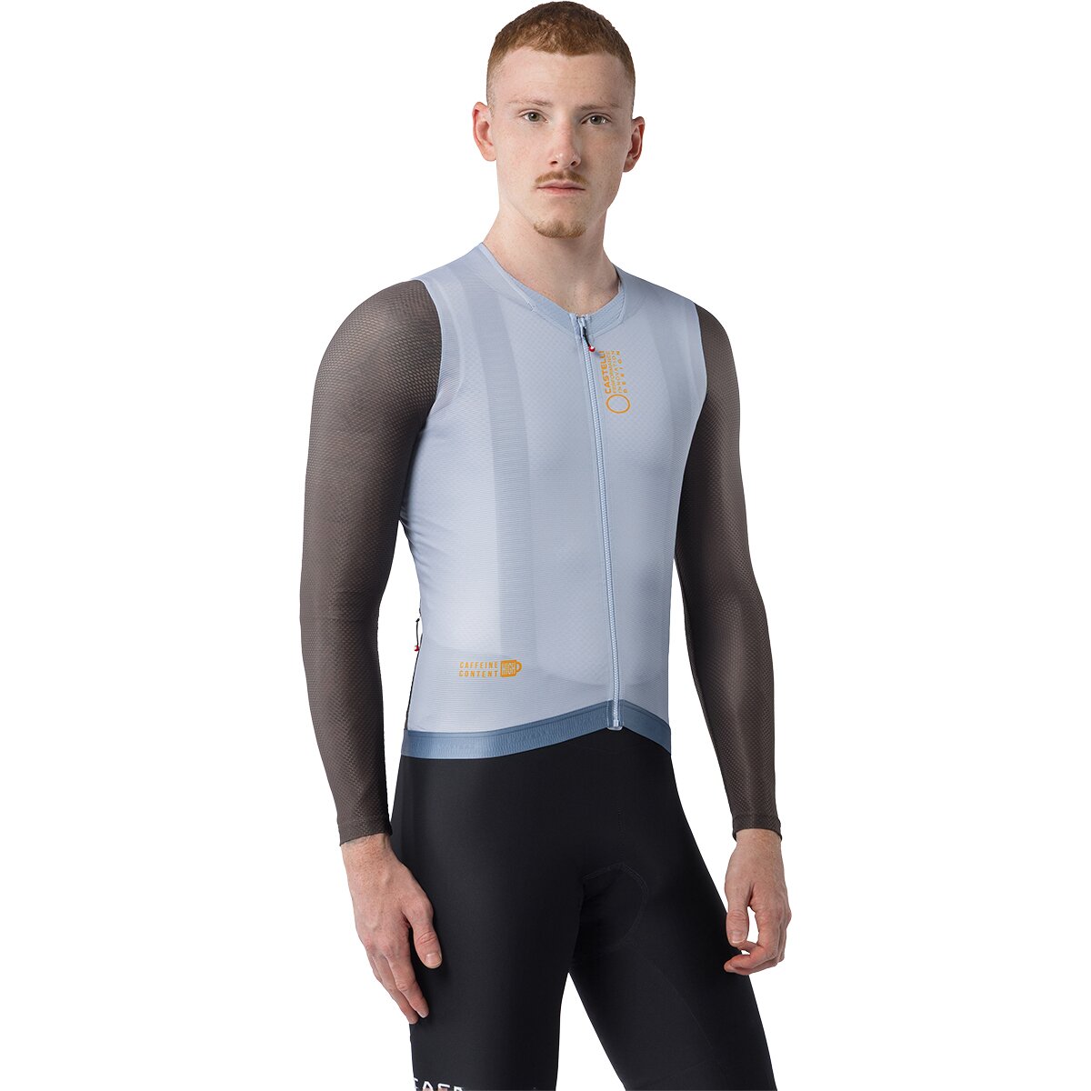 Castelli Corretto Long-Sleeve Jersey - Men's Steel Fade/Chestnut-Vivid Orange, L