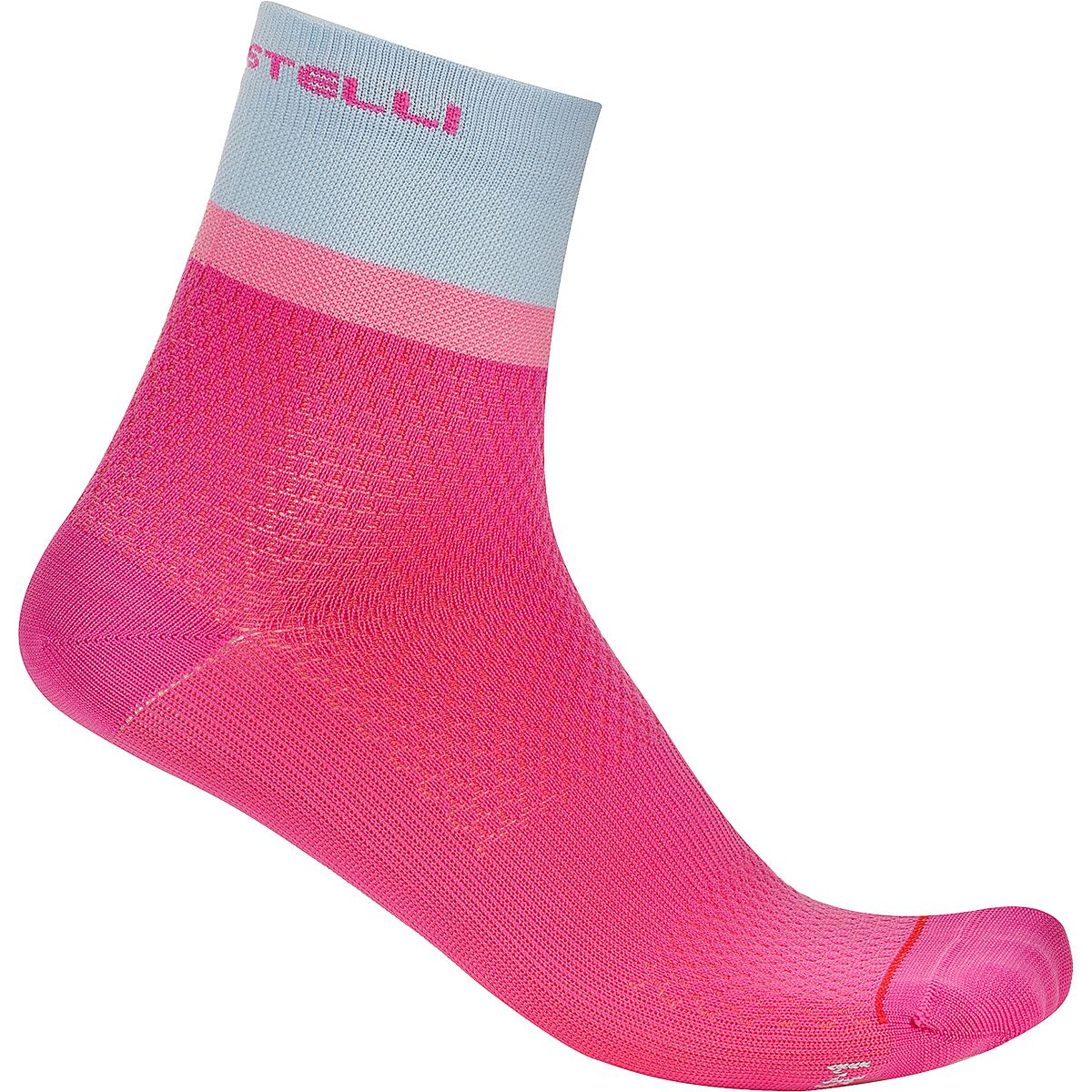 Castelli Tonal Logo 12 Sock - Women's Violet Pink/Winter Sky-Rosa Giro, L/XL