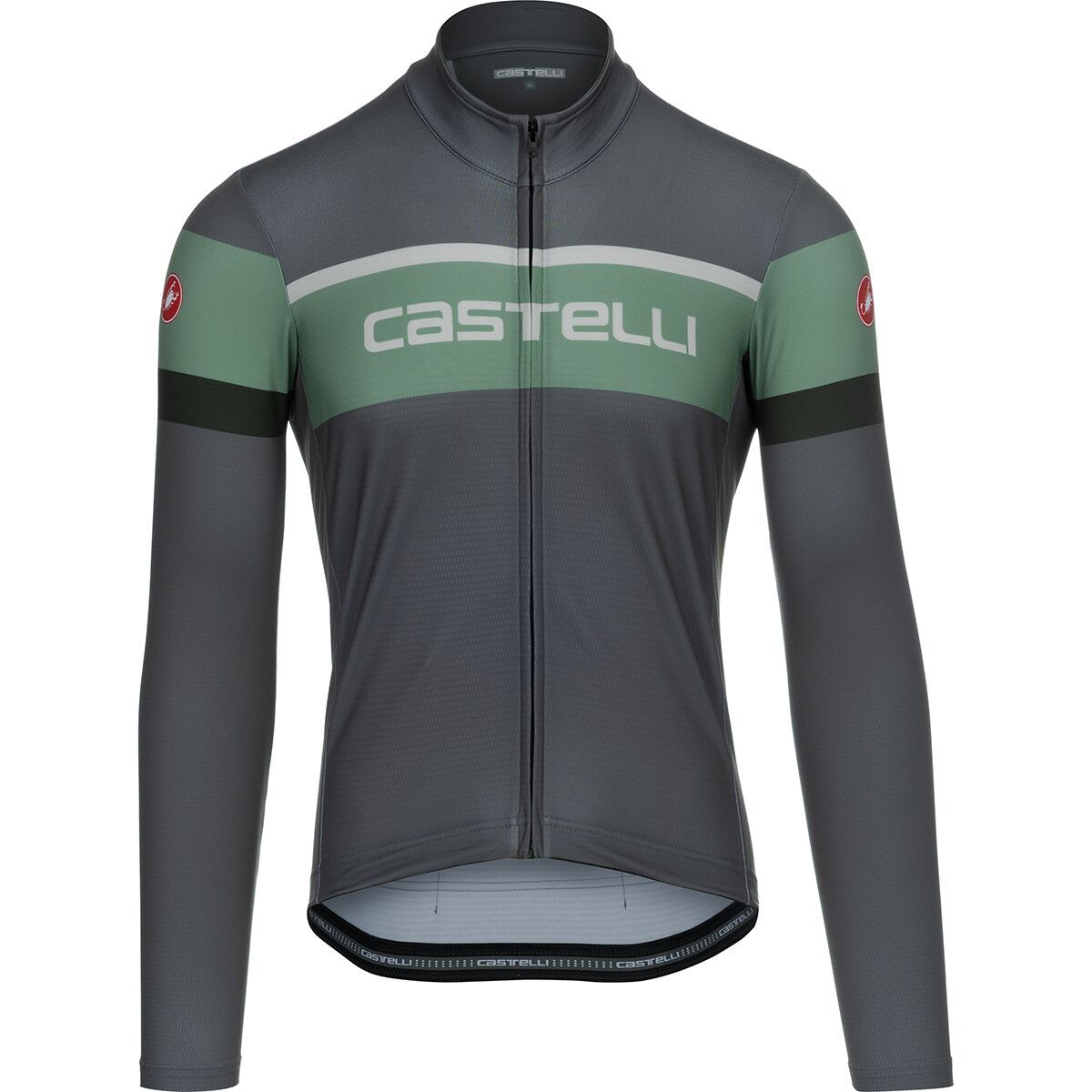 Castelli Castelli Passista Limited Edition Full Zip Jersey - Men's Gunmetal Gray/Green Pepper/Deep Green, XXL