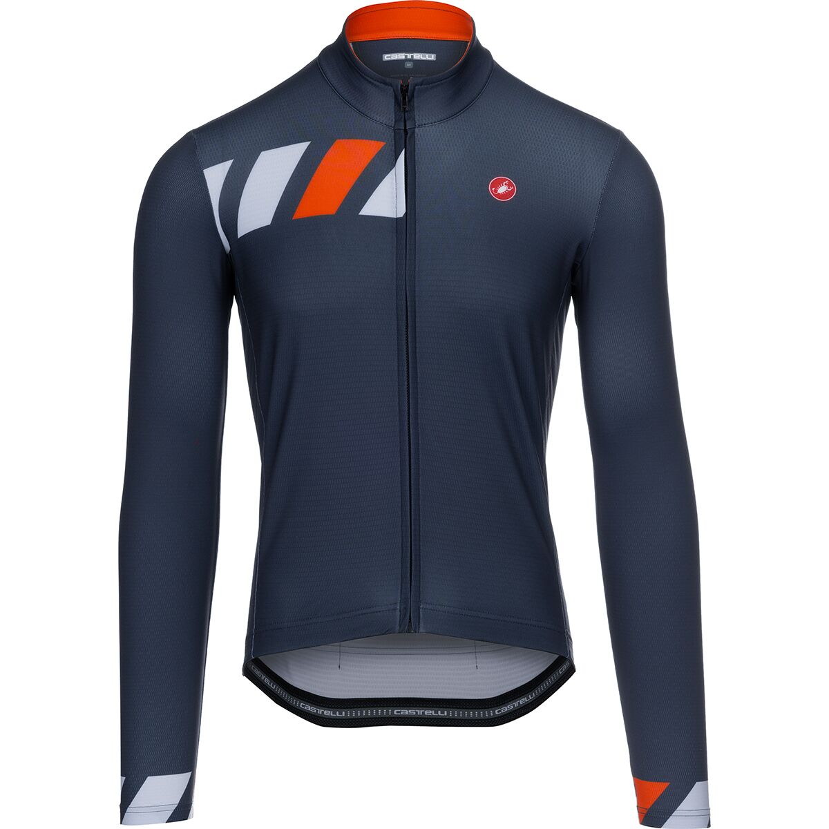 Castelli Castelli Pisa Thermal Limited Edition Jersey - Men's Dark Steele Blue/Silver Gray/Fiery Red, XL