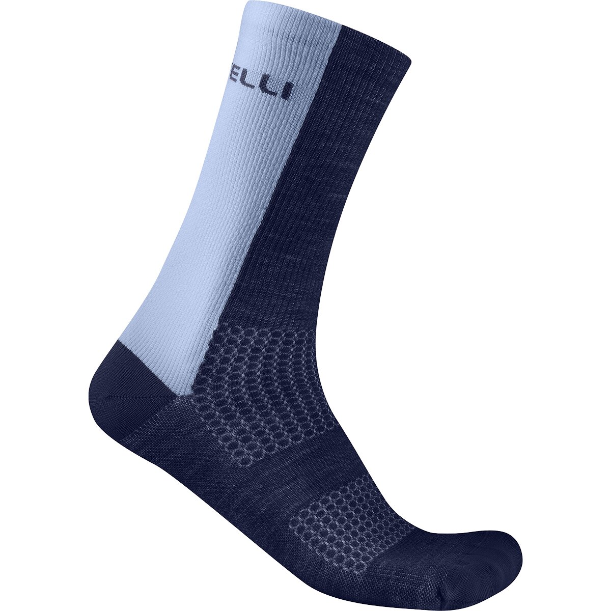 Castelli Castelli Castelli Logo 18 Merino Sock Belgian Blue/Steel Fade, S/M - Men's - $25.00 at Competitive Cyclist